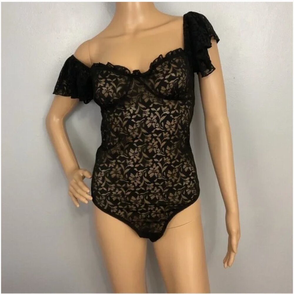 Intimately Free People Black NWT Lace Body Suit Size Medium NWT